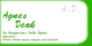 agnes deak business card