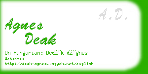 agnes deak business card